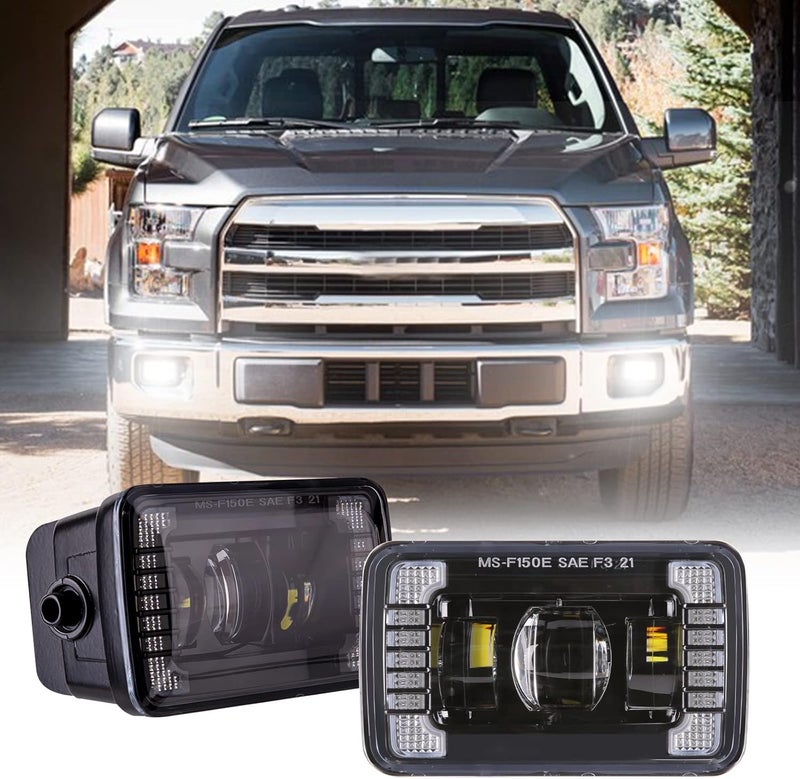 BICYACO LED Fog Lights with DRL Daytime Running Light Compatible with 2015-2020 Ford F150,17-19 F250 F350 F450 F550 Super Duty, 4 Inch LED Fog Light Assembly Kit, 36W Waterproof Bumper Lamps Set - Image 1